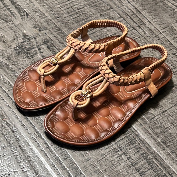 Braided Tan Sandals - Picture 2 of 8